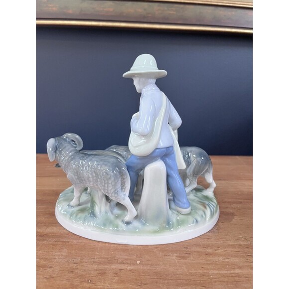 Golden Crown E R Germany Gerold Porzellan Bavaria Shepherd Sheep Figurine - Picture 8 of 12